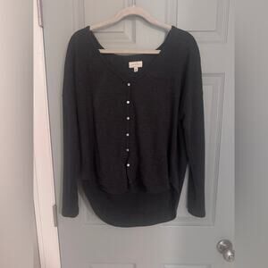 Lucky Brand Charcoal Long Sleeve Button Down Shirt